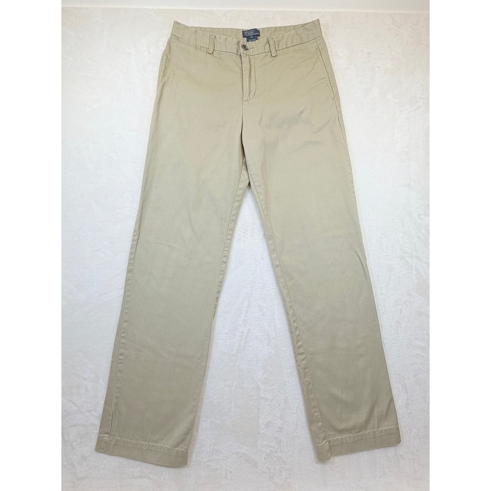 90s Polo Ralph Lauren Tan Khaki Straight Chino Pants Boys Size 18 Excellent